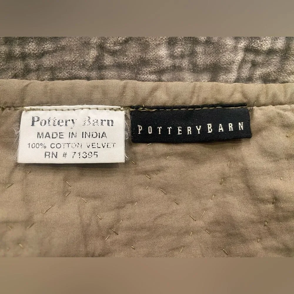 POTTERY BARN Velvet Patchwork Quilt cottagecore Vintage 100% Cotto…
